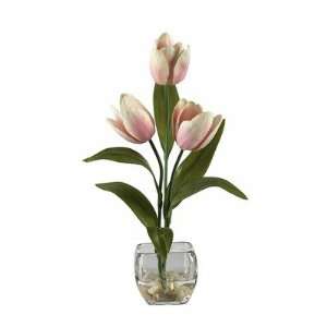   Liquid Illusion Silk Tulip Arrangement in Cream Pink