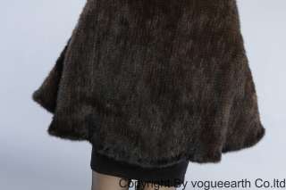 634 new real fox mink fur brown Shawl/cape/coat/jacket  