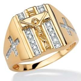 Men 0.11 ctw Of Diamond Accents On 18k Multi Gold/Sterling Silver 