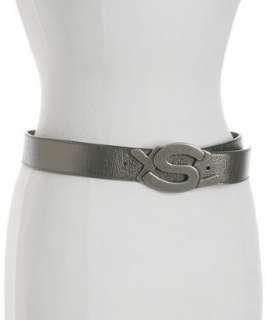 Yves Saint Laurent silver pebbled leather YSL belt   up to 
