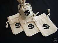 12 CANVAS   ( Pirate Loot $ Bags ) Money Bags^  