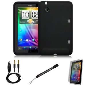  Black Cover Protective Slim Durable Silicon Skin Case for HTC Flyer 