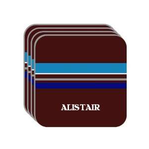 Personal Name Gift   ALISTAIR Set of 4 Mini Mousepad Coasters (blue 
