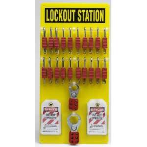  Brady Padlock, Hasp, and Tag Lockout Station, Includes 20 