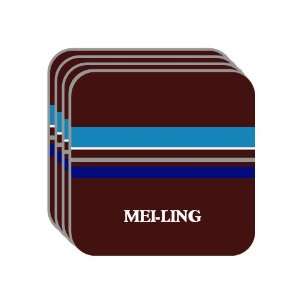   Name Gift   MEI LING Set of 4 Mini Mousepad Coasters (blue design