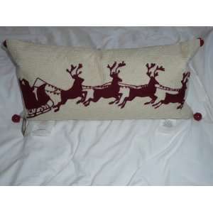  Pottery Barn Christmas Holiday Santa Lumbar Pillow 