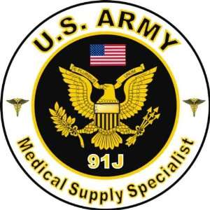 United States Army MOS 91J Medical Supply Specialist Decal Sticker 5.5 