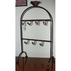  Iron Jewelry Stand Adorned with Bird
