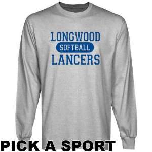  Longwood Lancers Ash Custom Sport Long Sleeve T shirt 