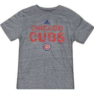  Chicago Cubs Grey Adidas Tri Blend Youth T Shirt Sports 