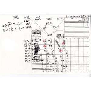 John Sterling Handwritten/Signed Scorecard Mets at Yankees 5 17 2008
