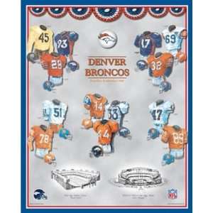  Denver Broncos 11 x 14 Uniform History Plaque Sports 