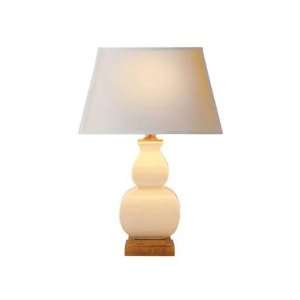    NP Chart House 1 Light Small Fang Gourd Table Lamp in Ivory Crackle
