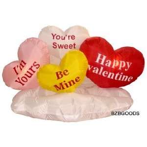 Foot Long Valentines Inflatable Hearts & Cloud   Yard Blow Up 