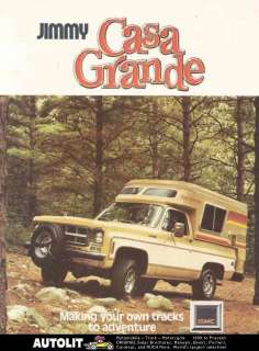 1976 GMC Jimmy Casa Grande Camper RV Sales Brochure  
