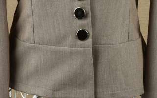New Korea Japan Lady Puff Long Sleeved Casual Suit Blazer Jacket 