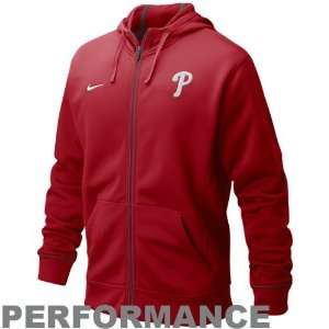   Phillies Red Four Bagger Full Zip Performance Hoody Sweatshirt Sports