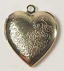 Art Nouveau Locket Gold Toned Metal Heart Shape Vintage  