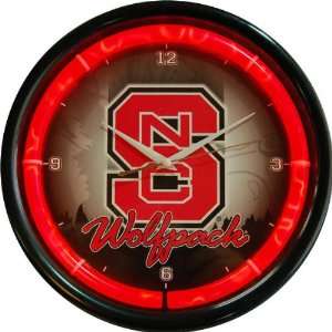  North Carolina State Wolfpack Plasma Neon Clock Sports 