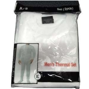 PJ Mens Thermal Top and Bottom Set   White 3X Case Pack 36  
