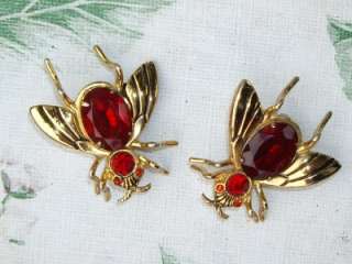 PAIR Coro Pegasus Ruby Red JELLY BELLY SCATTER PINS 1.5  