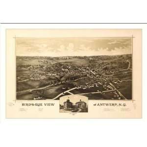  Historic Antwerp, New York, c. 1888 (M) Panoramic Map 