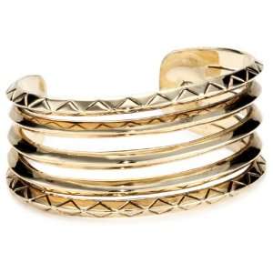 House of Harlow 1960 Etched Stack Cuff Bracelet in Gold 