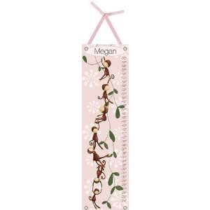  Growth Chart Monkeying Around Powder Pink 12x42 inches 