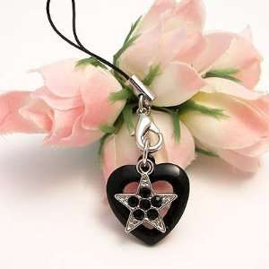   Heart & Star Cell Phone Charm Cubic Stone Cell Phones & Accessories