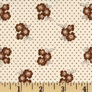  44 Wide Chelsea Manor Floral With Dots Brown/Cream 