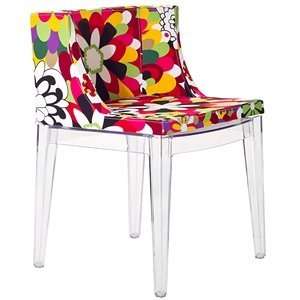  Mademoiselle Style Accent Chair with Clear Acrylic Base 
