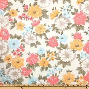  54 Wide Flannel Backed Vinyl Cotillion Flowers White 