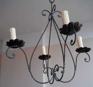 Rustic Hand Forged Wrought Iron Candle Holder chandelier Garden 