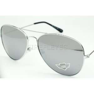 New Aviator Sunglasses Full Silver Mirror Metal Retro Classic 
