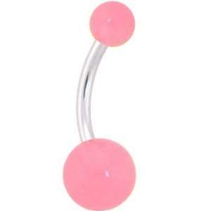  Pink Glow In The Dark Belly Button Ring Jewelry
