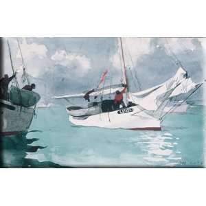  Fishing Boats, Key West 16x10 Streched Canvas Art by Homer 