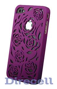 Purple Rose Flower Design Hard Case Cover for iPhone 4 4S 4G  