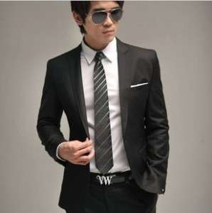 Cool Mens Slim Fit One Button Stylish jacket black 013  