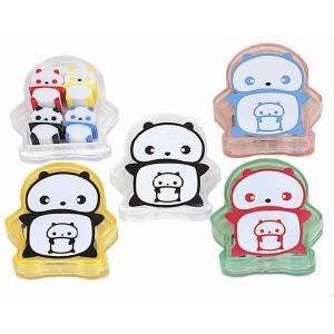  Kawaii 4 Little Panda Erasers in a Case, a Set of 4 Cases 