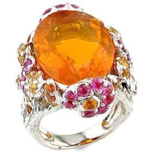  Opal, spessartite, ruby and silver ring. Vanna Weinberg 