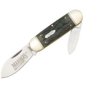  Marble Knives 187 Sunfish Pocket Knife with Green Jigged 