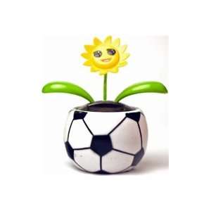  Solar powered flower swaying in a Soccer designed pot 