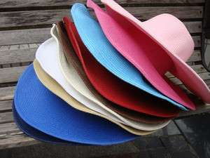 Lady Woman Straw Hat Floppy Wide Big Brim Beach Hat Summer Sun Shade 