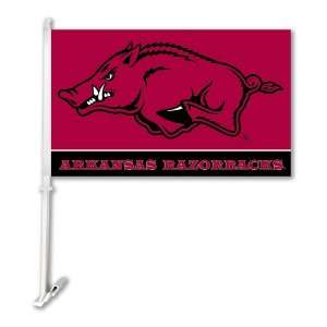 NCAA Arkansas Razorbacks Car Flag With Wall Bracket  