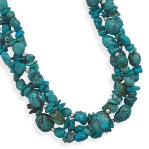  17 + 2 Multistrand Turquoise Necklace Jewelry
