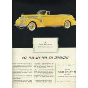  1938 Packard Super 8 Convertible Magazine Ad 1939 
