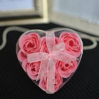   Heart Box   Pink with Satin Ribbon & Thank You Card   Wedding Favors