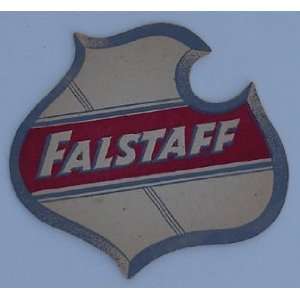  Beer Coaster Falstaff 1950`s Shield Design 3 3/8x3 7/8 