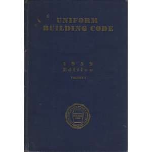  Uniform Building Code 1952 Edition Volume 1 pacific coast 