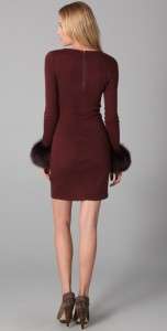   Fur Cuff Knit Dress M 6 8 10 UK 10 12 NWT Cranberry Adrianna  